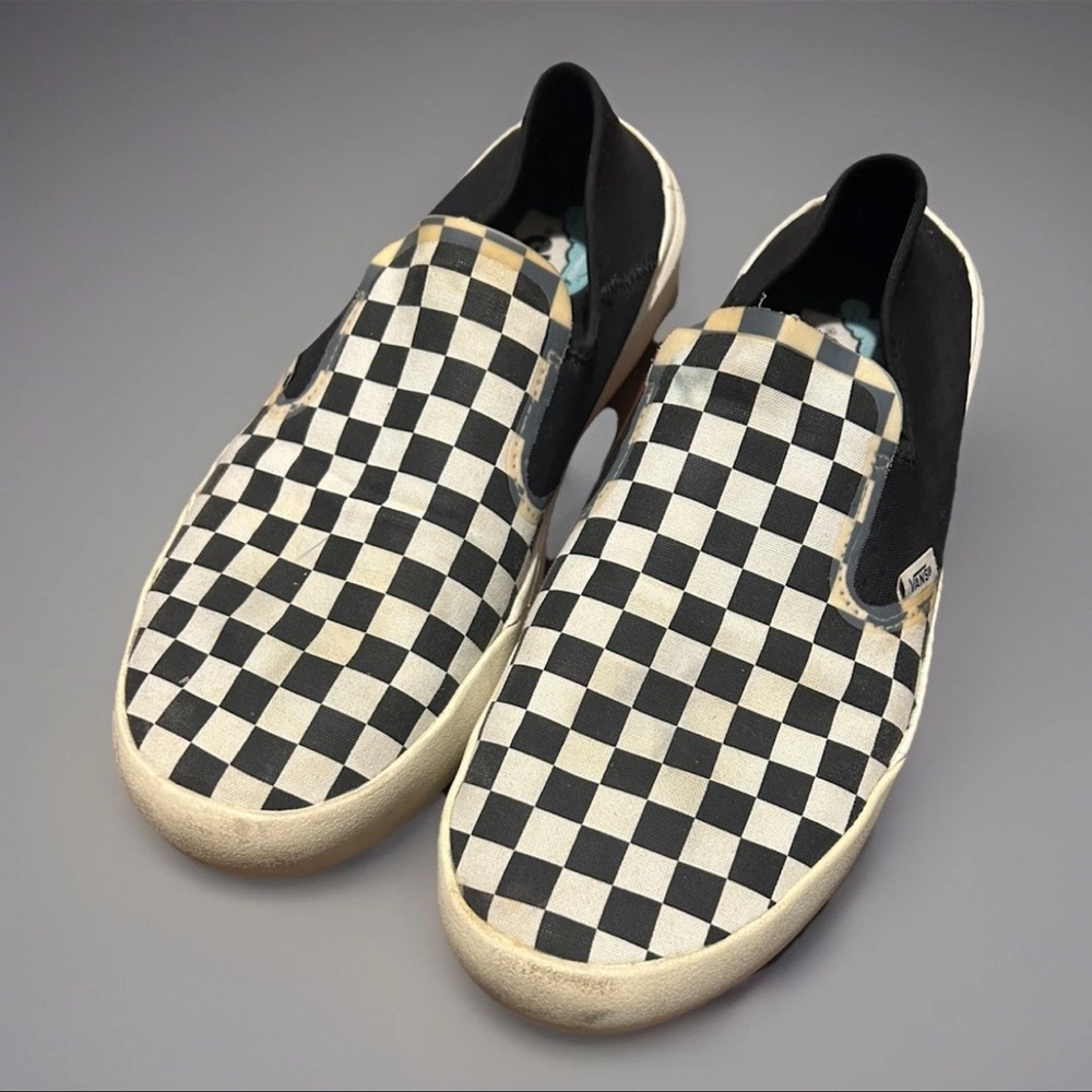 Vans Mens Sze 12 Classic 721356 White Black Checkered ComfyCush Shoes